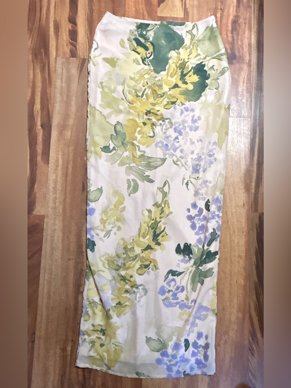 Pretty Little Thing Nude Abstract Print Chiffon Maxi Skirt